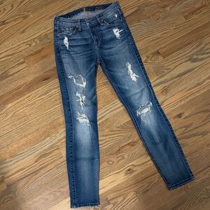 7 for all Mankind size 26 distressed skinny jeans